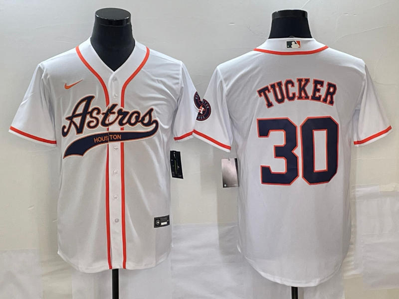 Men's Houston Astros Kyle Tucker #30 White Jersey Joint Edition